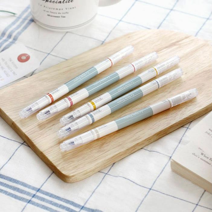 HIMORI iConic 2 Way Retro Pen - Set of 5 Color Pens - Fine / Thick Dual Nibs