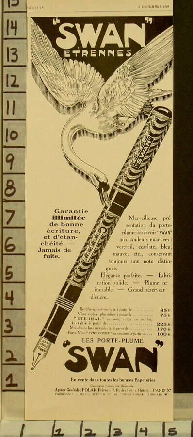 1928 MABIE TODD SWAN FOUNTAIN PEN INK NIB TIP CLIP ROLLED  FRENCH  228522851