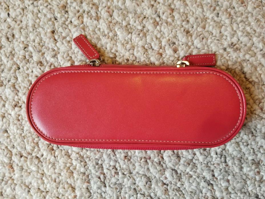 Levenger Red Leather Pencil Case