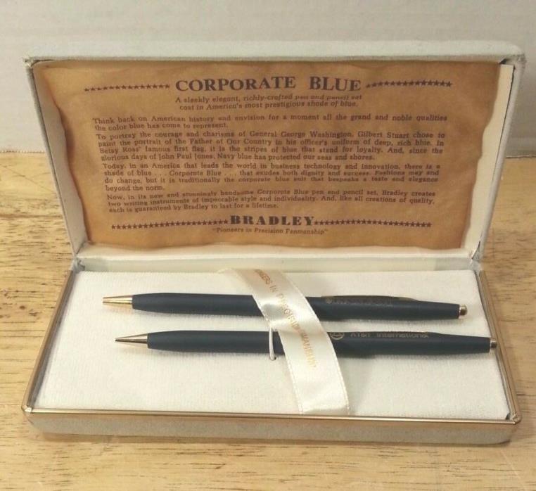 Bradley - Pen / Pencil Set - corporate Blue - AT&T and Pan Am Logo - In Case