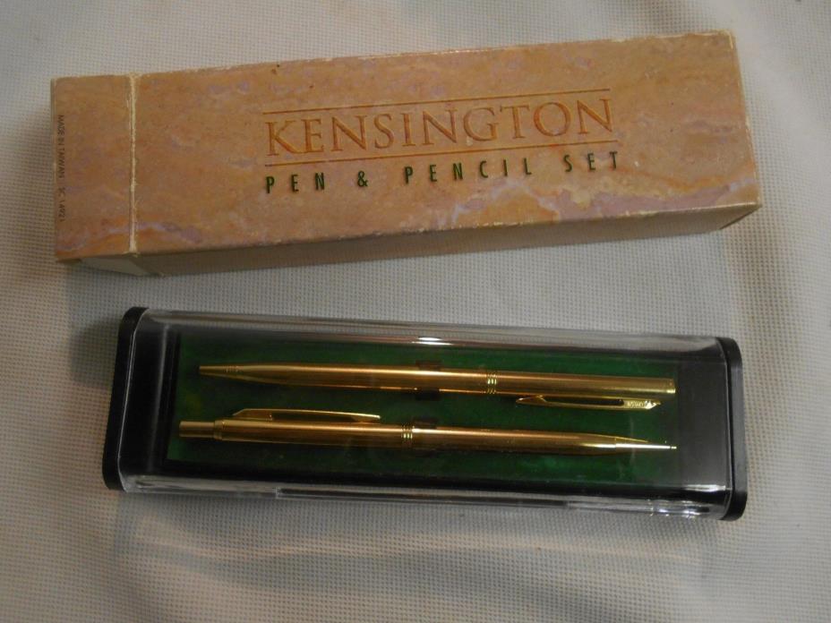 unused new old stock Kensington pen & pencil set w original case & box