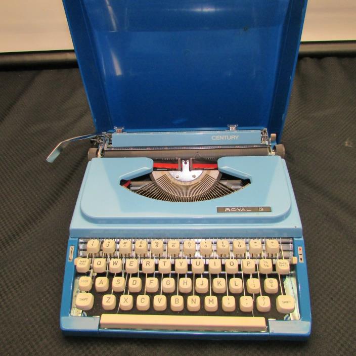 Vintage Royal Century Blue Portable Typewriter (D4)