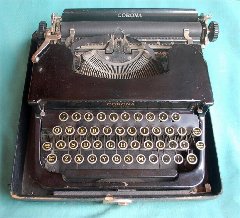 Antique Smith Corona Typewriter 1935 Corona Standard w/ Case