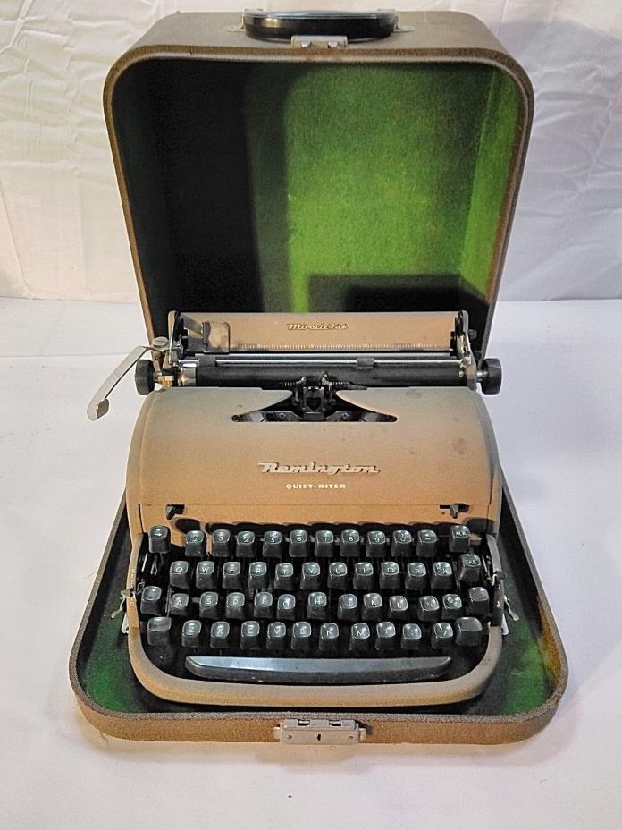 Vintage Remington Quiet-Riter (Writer) Typewriter w/Case Portable Type Writer