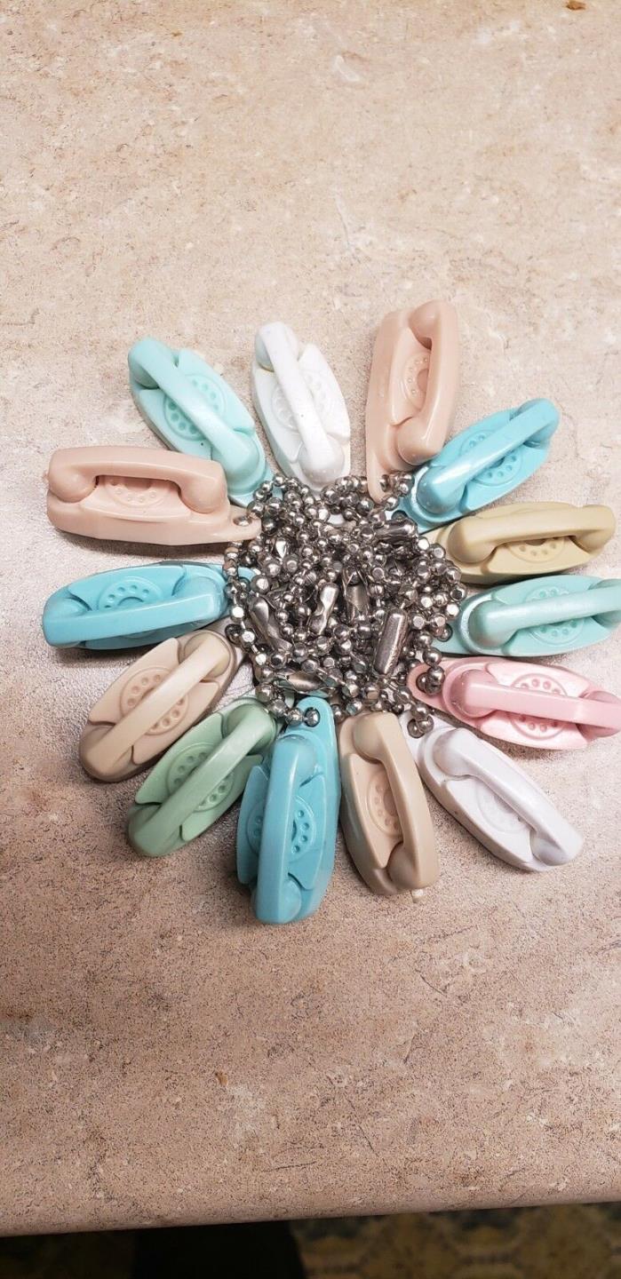 14 Bell Telephone  PRINCESS Phone KEYCHAINS. Mid Century Vintage