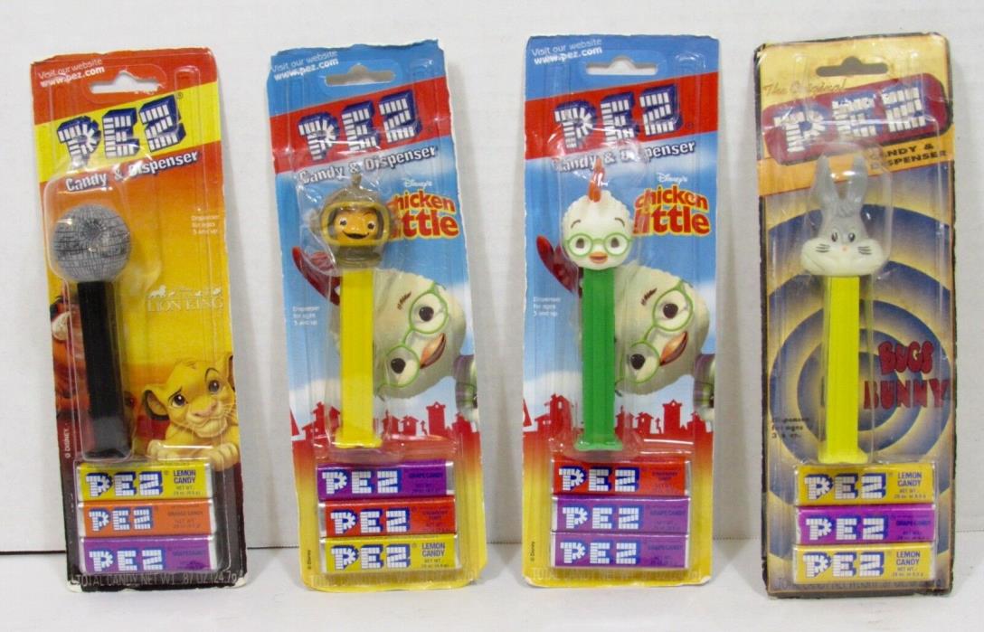 Bugs Bunny, Death Star, Chicken Little, Fish Out of Water Pez Dispensers