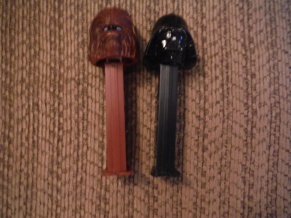 Lot of 2 STAR WARS Darth Vader & Chewbacca Pez Dispensers