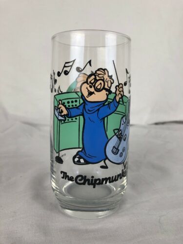 1985 Hardee's The Chipmunks Simon Limited Collector Series Glass 16 fl oz 6 Tall