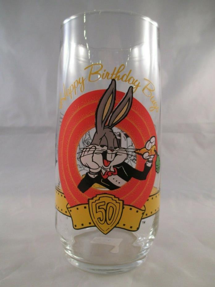 Happy Birthday Bugs glass ~ 1980 Warner Bros. ~ 50 yrs.
