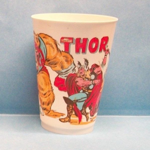 Vintage 1977 Marvel Comics The Mighty Thor Plastic Slurpee Cup 7-11
