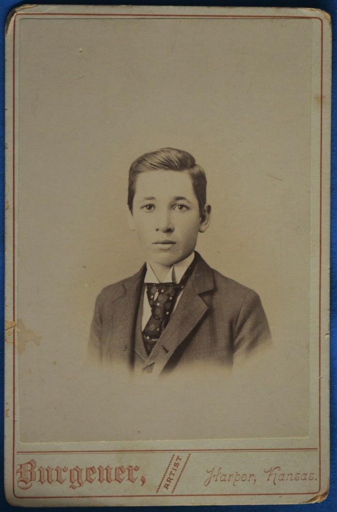 Cabinet Photo Teen Age Boy Burgener Harper Kansas