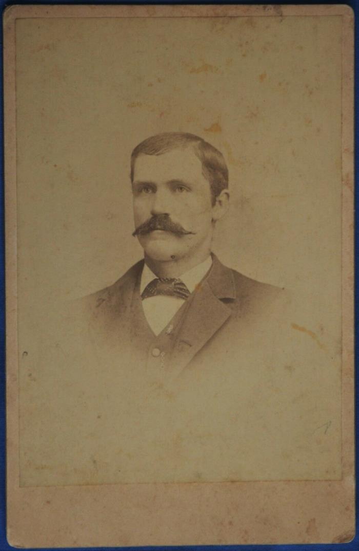 Cabinet Photo Man Wide Mustache Buckmyer Columbus Ohio Backstamp