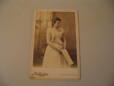 Patridge Massachusetts Cabinet Card Photo cdii Woman Sheet Music Singer ?