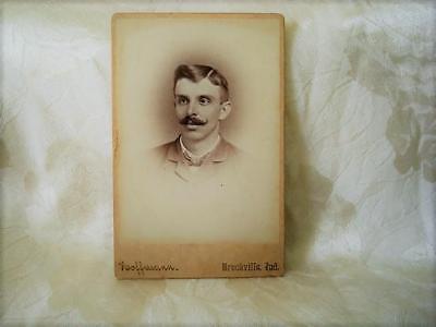Victorian Cabinet Photo Gentleman With Handlebar Mustache Brookville, Indiana