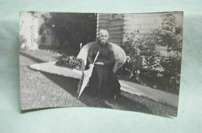 antique Cabnet Photo of Grandma Age 95  with Umbrella