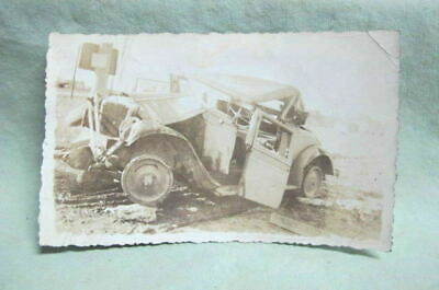antique Photo of 1930's Auto Wrecked