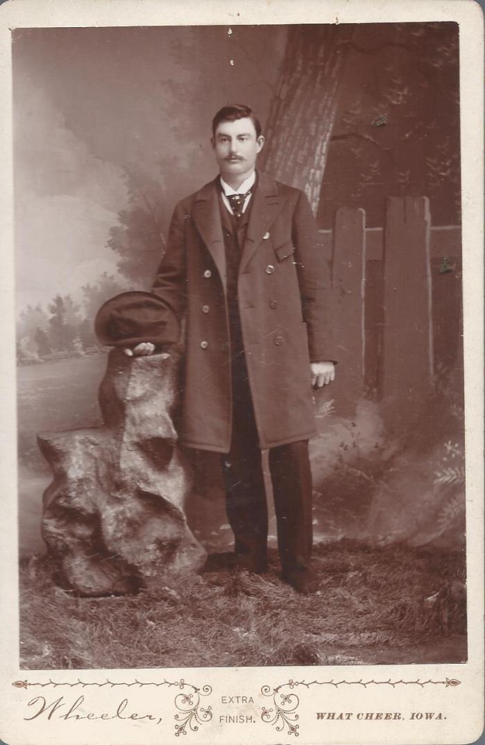 What Cheer Iowa Historical Cabinet Photo Card of Byron G. Bapter Sr.