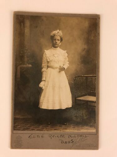 Antique Cabinet Card Photo Girl First Holy Communion Holts Photography Studio