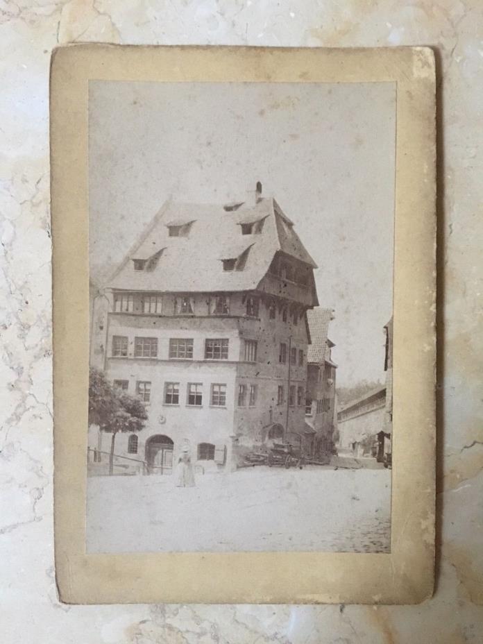 EARLY CABINET CARD PHOTOGRAPH OF ALBRECHT DURER'S HOUSE IN GERMANY JULY 11,1872