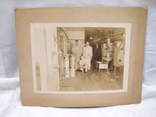 Antique Dairy Farm Milking Photo Cabinet Card Farming Farmer Milk Can