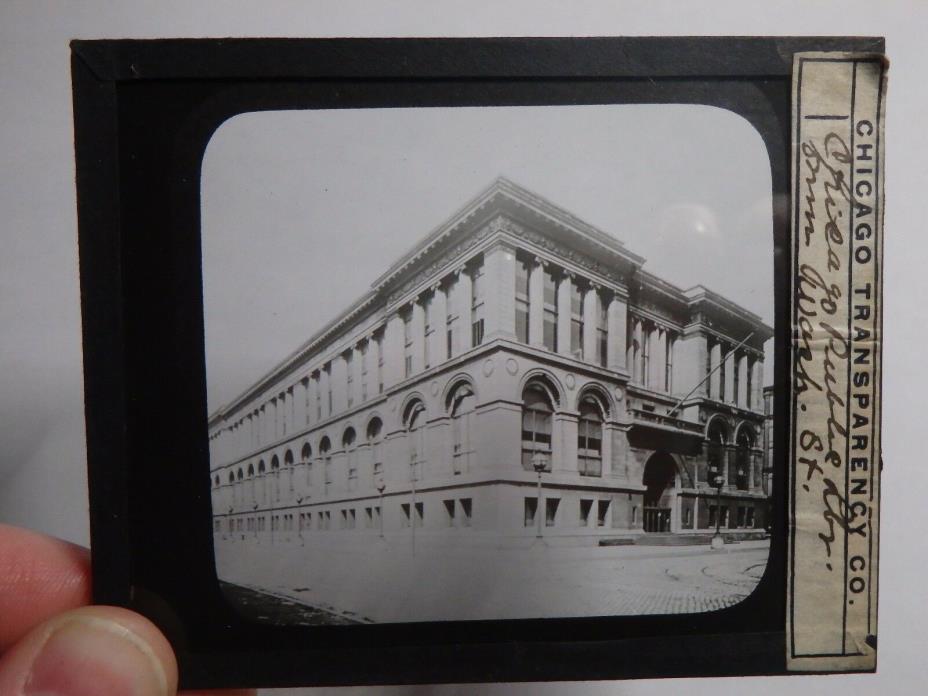Magic Lantern Glass Slide, Chicago Public Library - Early 1900's