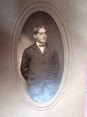 SALE!  ANTIQUE PHOTO ~  YOUNG MAN-SUIT on OLD CARD ~ ERNST LANCASTER, PA