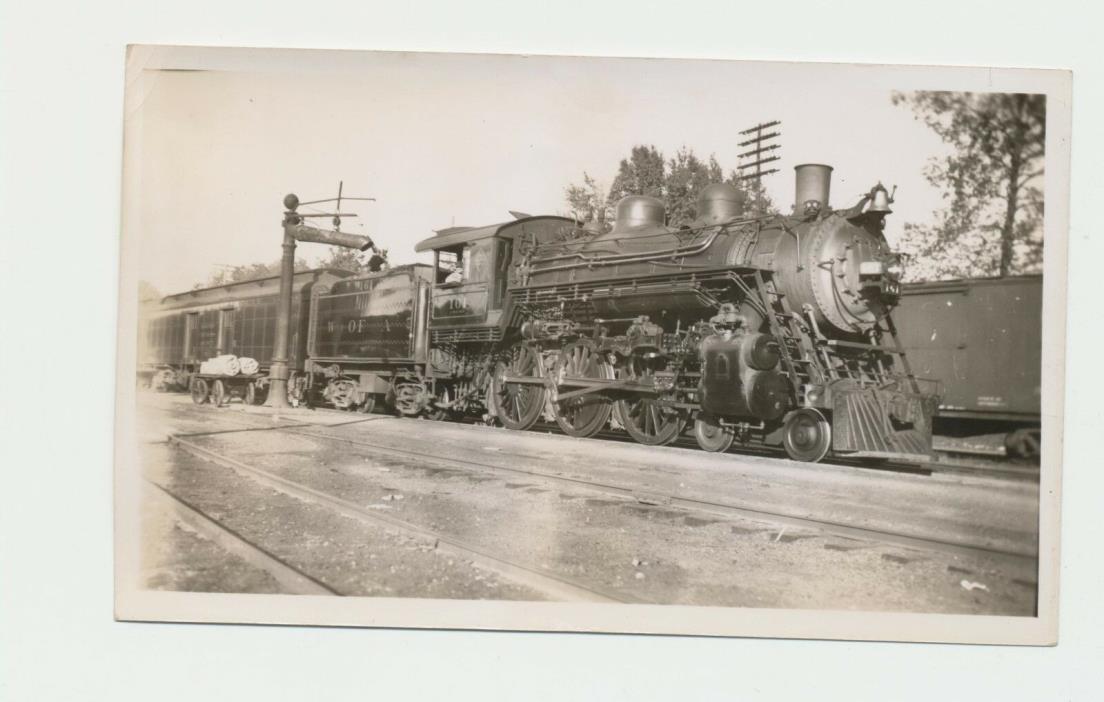 1940s Real Photo W of A Railroad Steam Locomotive Engine 4-6-0 Train #161