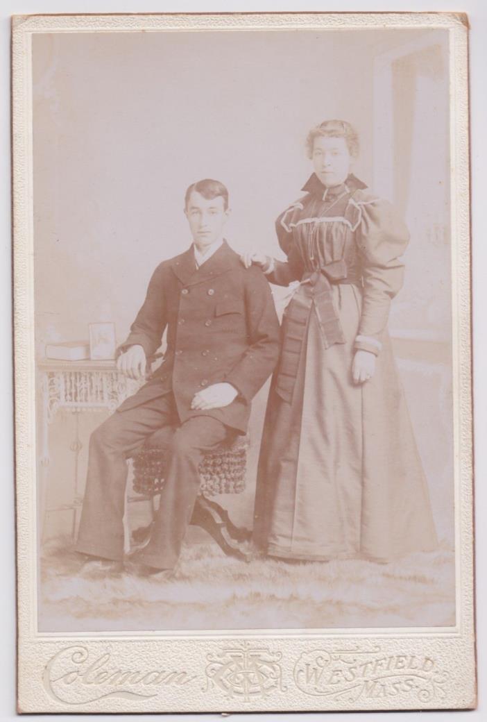 Antique Photo - Young Couple - Coleman's, Westfield, Mass. - Circa 1900