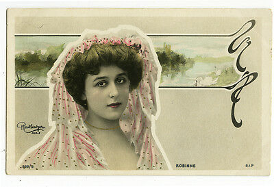 c 1903 French Theater Mlle ROBINNE Reutlinger antique photo postcard