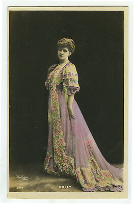 c 1907 French Theater Mlle. ROLLY Music Hall Cabaret photo postcard