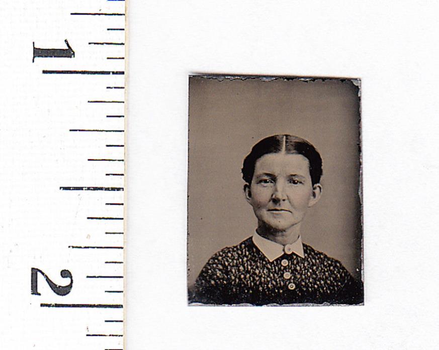 Original Civil War Era Miniature Gem Tintype Photo..Lovely Older Woman...#797d27