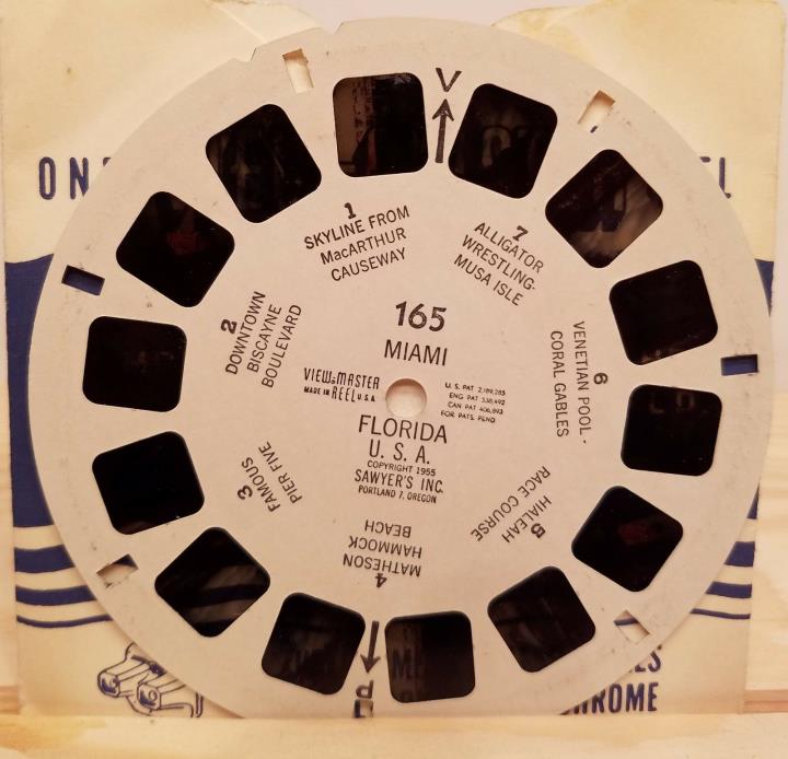 #165 Miami, Florida - View Master Single Reel & Sleeve from 1955
