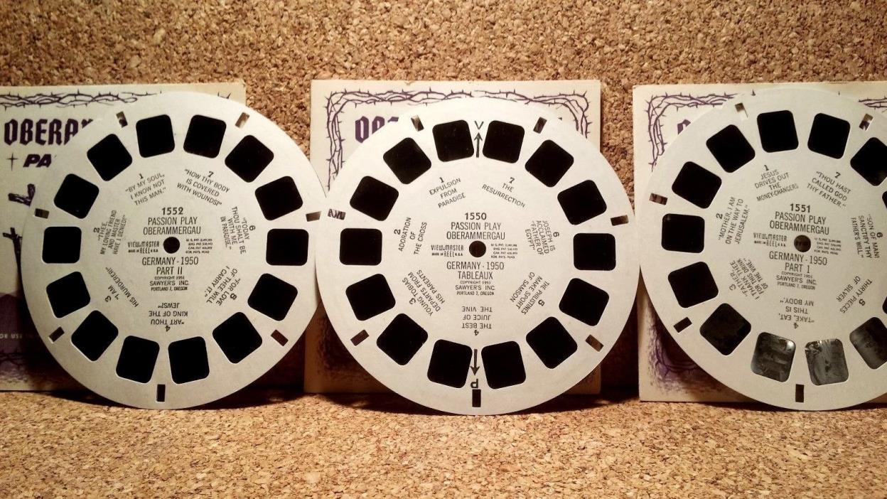Passion Play OBERAMMERGAU Germany 1950 - View Master Complete 3 Reel Set & Books