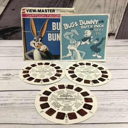 Vintage 1959 Bugs Bunny Viewmaster 3 Reels With Booklet Pack 21 Stereo Pics (V2