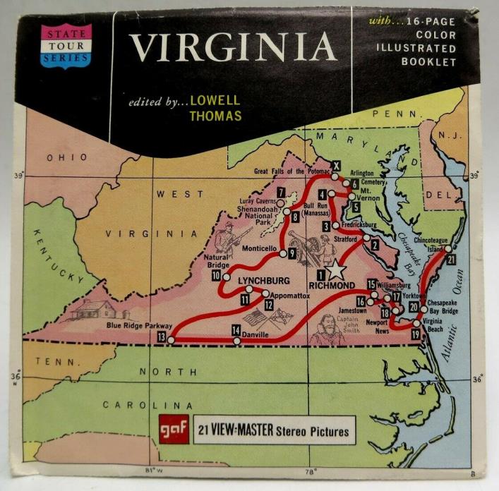 View-Master A810, Virginia, State Tour Series, 3 Reel Set, Version B