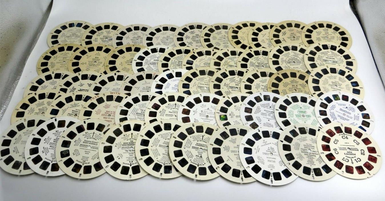 View-Master Lot of 50 Reels: US & World Travel, Children's, Nature (Lot Q)