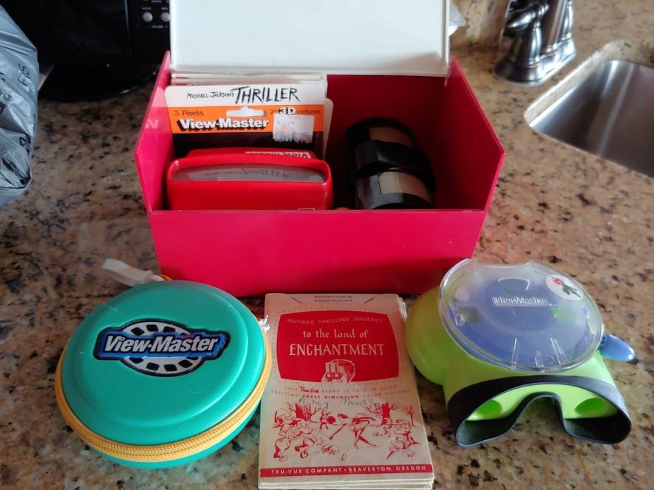 VIEW-MASTER KIT Deluxe Vintage 2 View masters with lots of Reals Michael Jackson