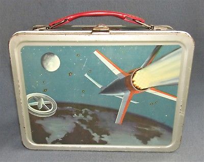 SATELLITE METAL LUNCH BOX 1960 U.S.A. by KING-SEELEY THERMOS Co.