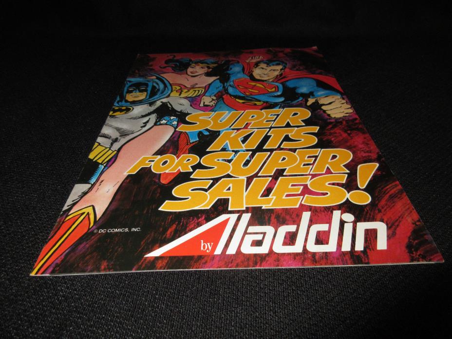 1977 Batman Superman Wonder Woman Lunch Box Brochure * ORIGINAL * Vintage * RARE