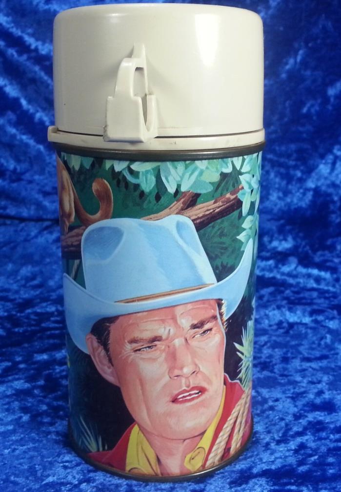 Chuck Connors Cowboy In Africa Metal Thermos for Lunchbox Not Rifleman EXCELLENT