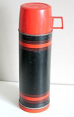 Vintage ALADDIN'S TOPSALL Metal Thermos Bottle Pint Red Black FREE SH