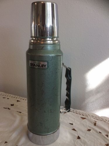 Vintage Aladdin Stanley Quart Thermos A944DH Green Quart Vacuum Bottle ALL PARTS