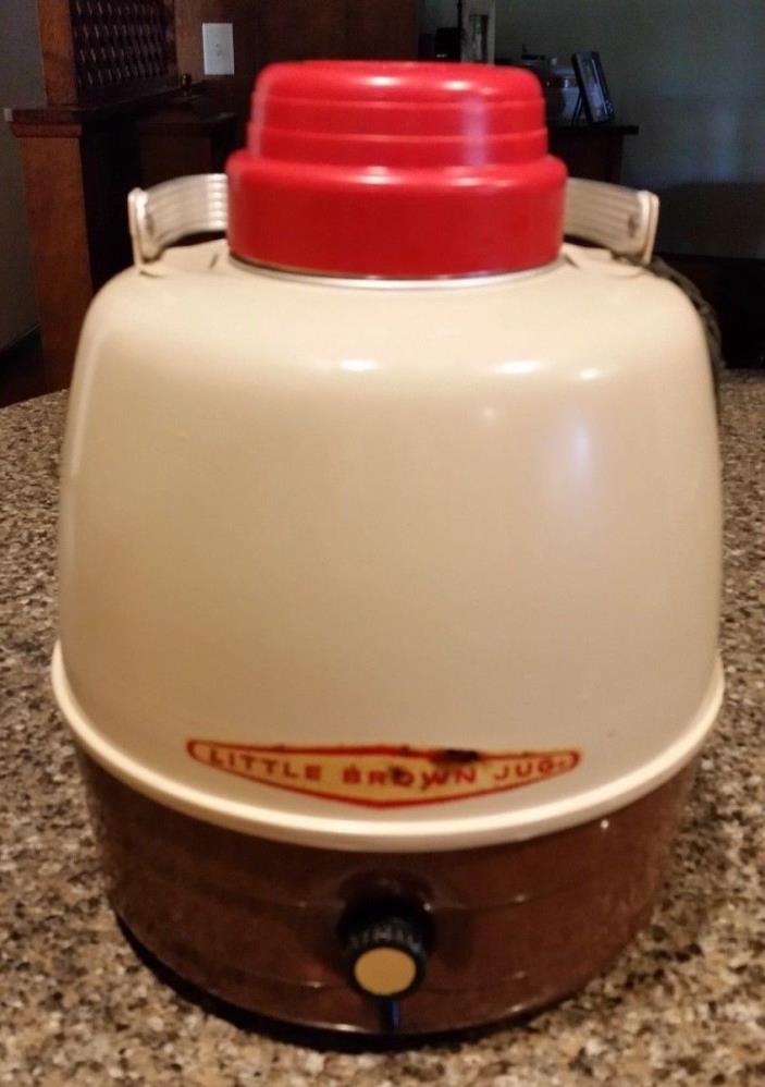 Vintage Little Brown Jug Thermos -Brown w/Red Plastic Cup