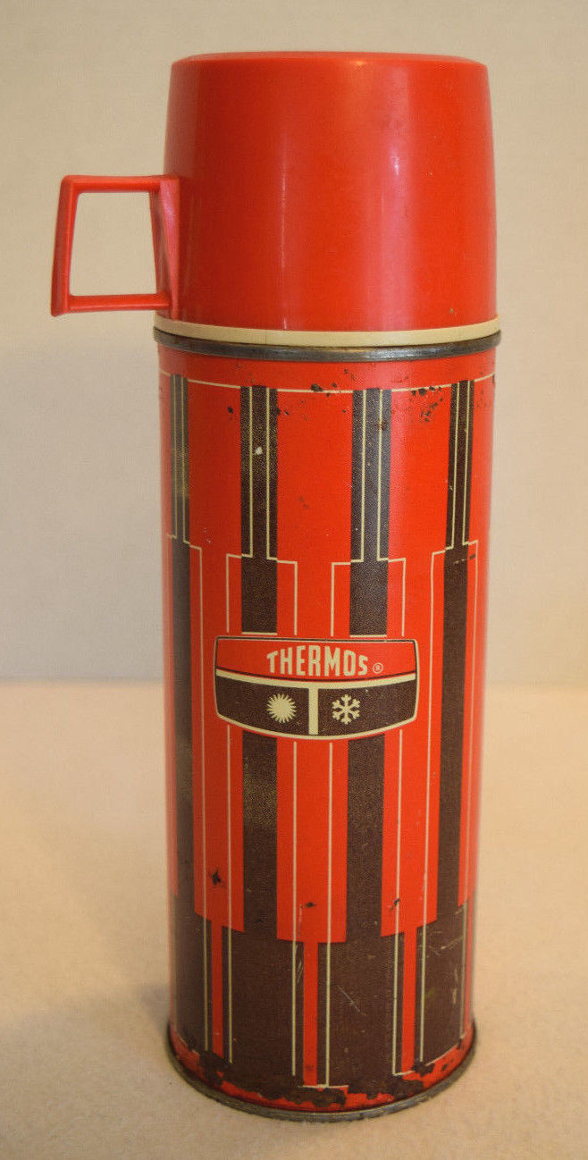 Vintage 1971 King Seeley 1 Quart Thermos Red Vacuum Bottle No 2410 See Photos