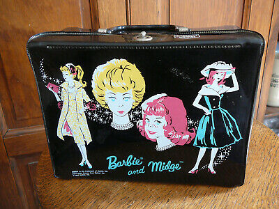 BARBIE and MIDGE - Vintage 1965 VINYL LUNCH BOX - THERMOS -  NO BOTTLE - GOOD