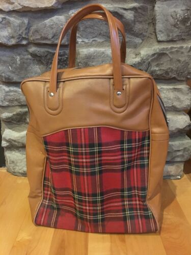 Vintage Plaid Thermos And Bag