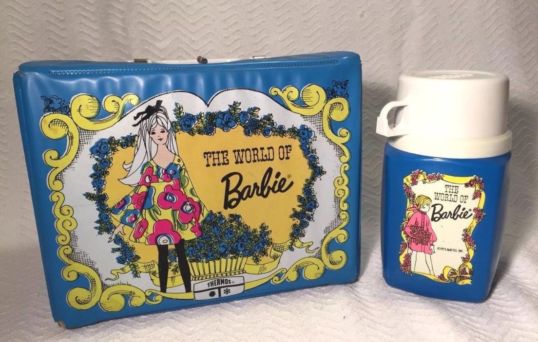 Vintage Barbie 1971 Mattel Vinyl Lunch Box W/ Thermos Collectible