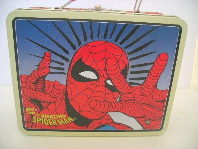 1998 Marvel The Amazing Spider-Man TIN METAL LUNCH BOX  NO THERMOS