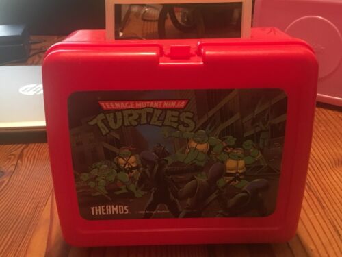 Vintage Teenage Mutant Ninja Turtles Lunch Box 1989 with Thermos