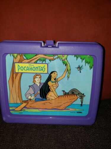 Vintage Pocahontas Purple Plastic Lunch Box No Thermos